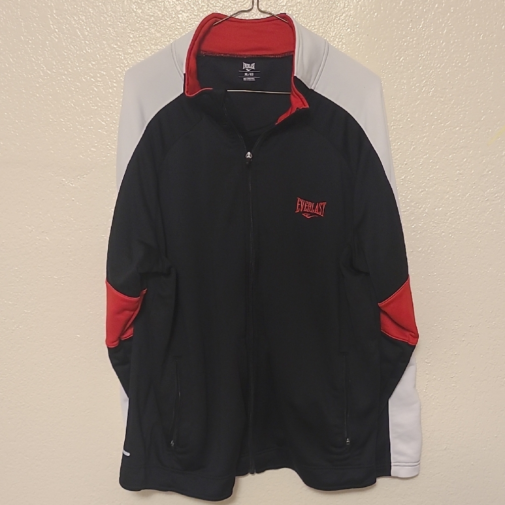 Everlast Men's Black Jacket with Red Accents